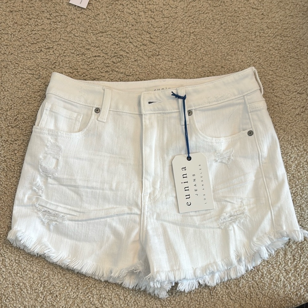 DRY GOODS - White Jean Shorts - S